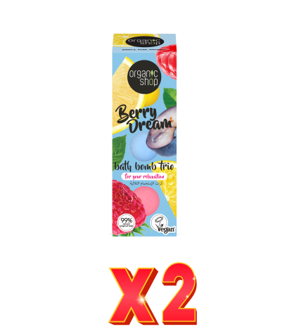 Pack de 2 unidades Trío De Bombas De Baño «Berry Dream», 3 ? 85 G Organic Shop