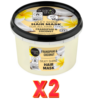 Pack de 2 unidades Mascarilla Para Todo Tipo De Cabello «Franchipán Y Coco», 250 Ml Organic Shop