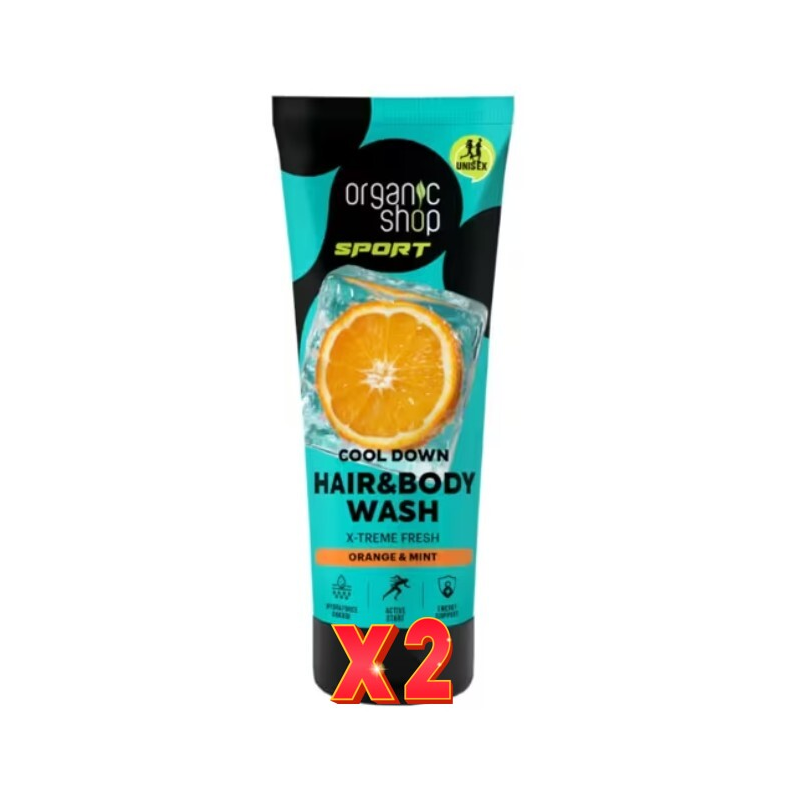 Pack de 2 unidades Gel De Ducha Y Champú Refrescante «X-Treme Fresh», 200 Ml Organic Shop Pack de 2 unidades Gel De Ducha Y Champú Refrescante «X-Treme Fresh», 200 Ml Organic Shop