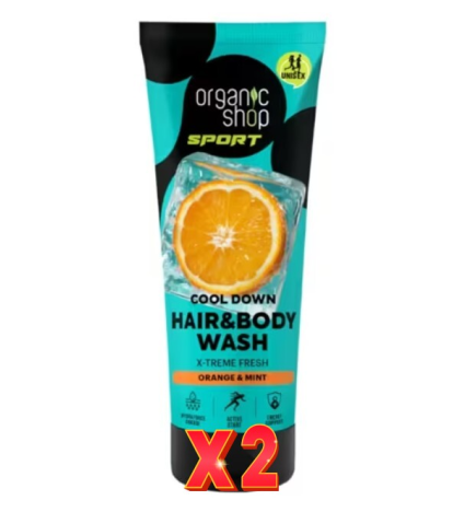 Pack de 2 unidades Gel De Ducha Y Champú Refrescante «X-Treme Fresh», 200 Ml Organic Shop