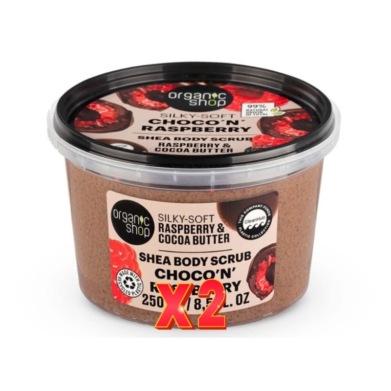 Pack de 2 unidades Ogs Crp Exfoliante Corporal De Cacao Y Frambuesa «Choco´N´Raspberry», 250 Ml Organic Shop