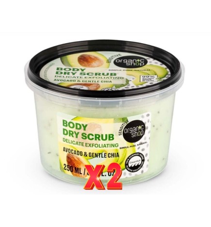 Pack de 2 unidades Ogs Crp Exfoliante Corporal De Aguacate Y Chía, 250 Ml Organic Shop