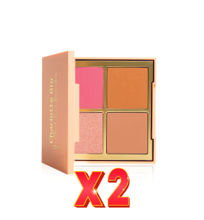 Pack de 2 unidades As Paleta De Rostro "Healthy Glow" (Rubor, Contorno, Iluminador Y Bronceador), 4 X 4,5 G. Charlotte Bio