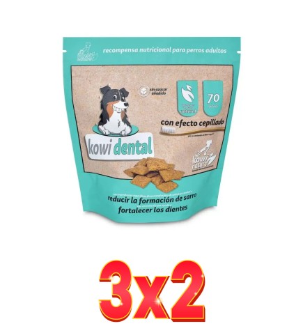 Pack de 3x2 unidades Kowi Dental Snack 70 Gramos Kowi