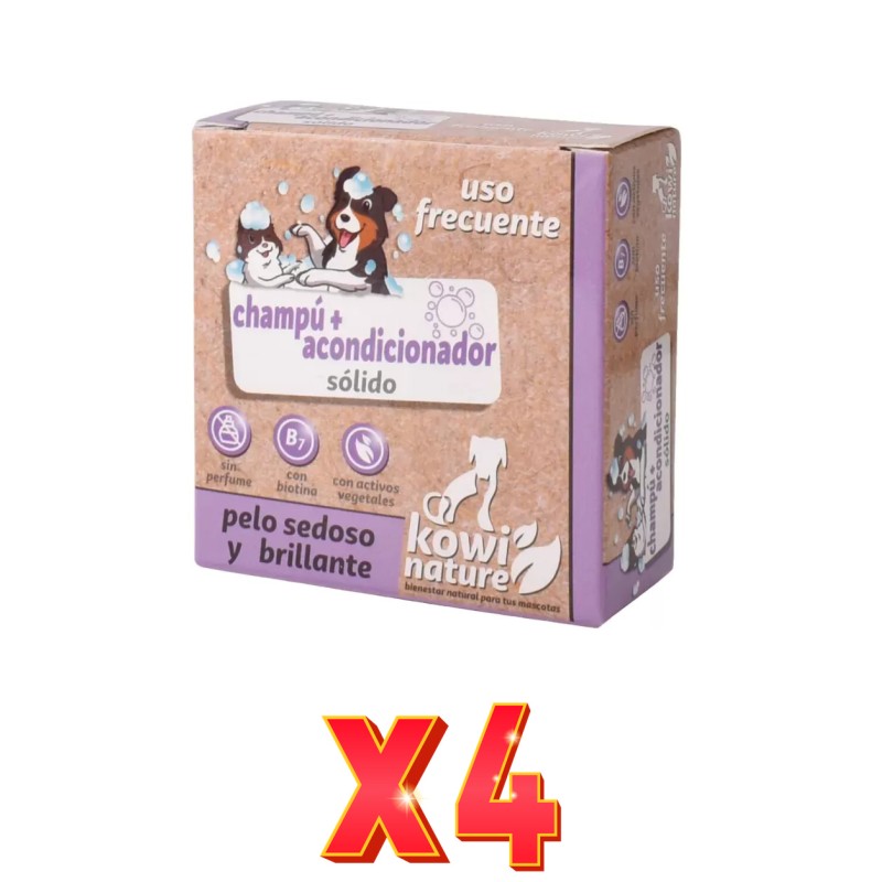 Pack de 4 unidades Kowi Champú + Acondicionador Sólido 70 Gramos Kowi Pack de 4 unidades Kowi Champú + Acondicionador Sólido 70 Gramos Kowi