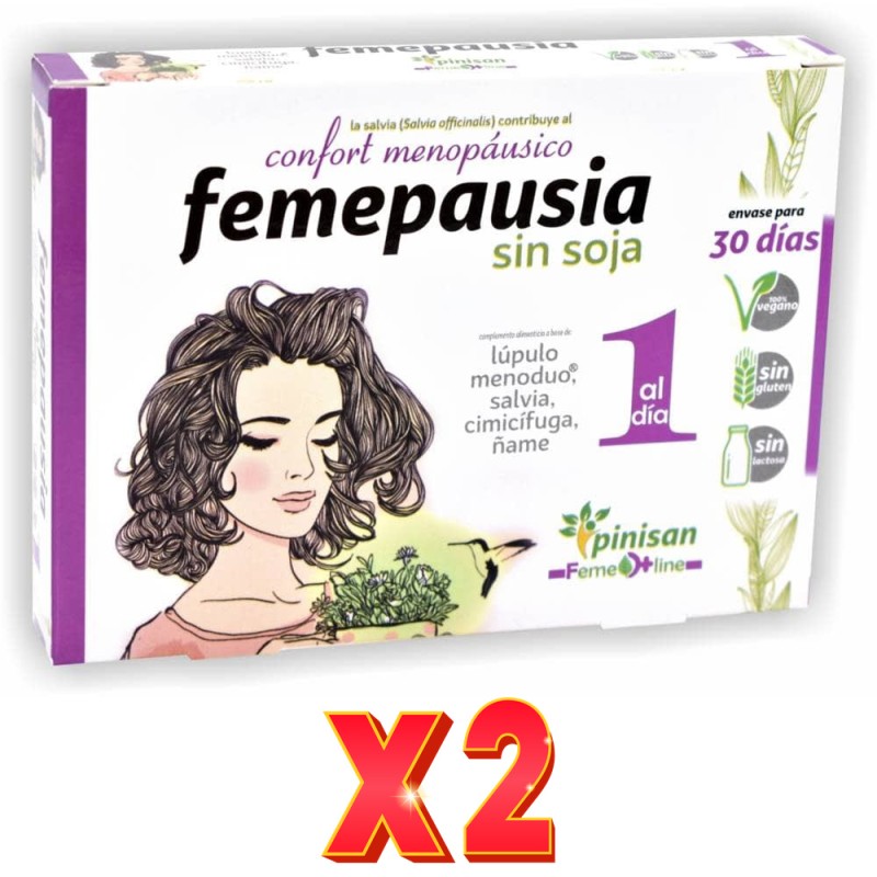 Pack de 2 unidades Femeline Femepausia 30 Cápsulas Pinisan Pack de 2 unidades Femeline Femepausia 30 Cápsulas Pinisan