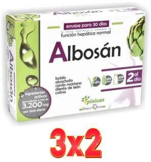 Pack de 3x2 unidades Albosan 60 Cápsulas Pinisan