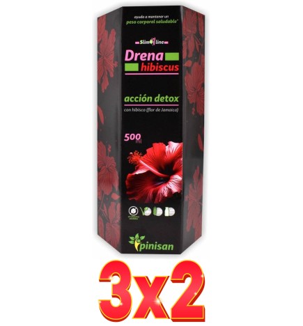 Pack de 3x2 unidades Drenahibiscus 500 Ml Pinisan