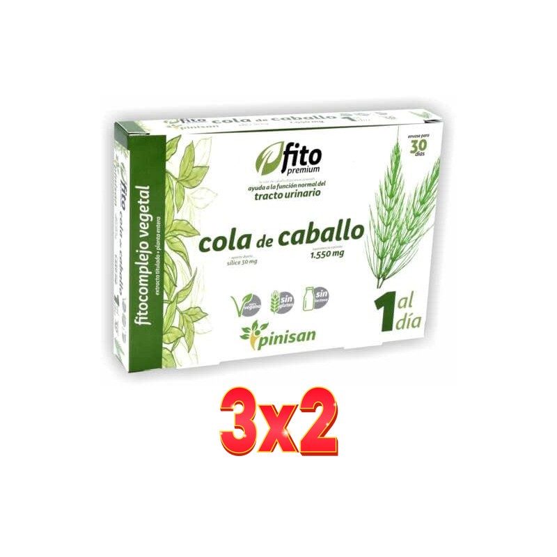 Pack de 3x2 unidades Fito Premium Cola Caballo 30 Cápsulas Pinisan Pack de 3x2 unidades Fito Premium Cola Caballo 30 Cápsulas Pinisan