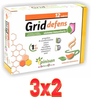 Pack de 3x2 unidades Grid Defens 12 Sobres. Pinisan