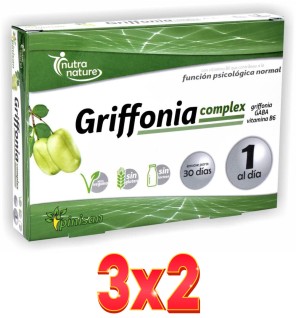 Pack de 3x2 unidades Griffonia Complex Nutranature 30 Cápsulas Pinisan