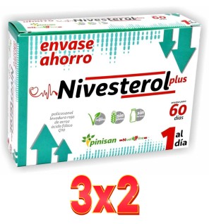 Pack de 3x2 unidades Nivesterol Plus Nivel Line 60 Cápsulas Pinisan