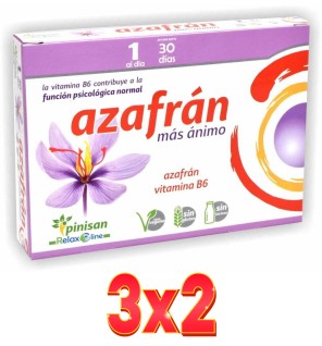 Pack de 3x2 unidades Relaxline Azafrán Más Ánimo 30 Cápsulas Pinisan