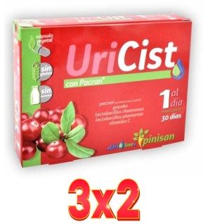 Pack de 3x2 unidades Uricist 30 Capsulas Pinisan