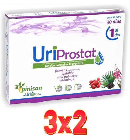 Pack de 3x2 unidades Uriprostat 30 Capsulas Pinisan