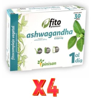 Pack de 4 unidades Fito Premium Ashwagandha 30 Cápsulas Pinisan