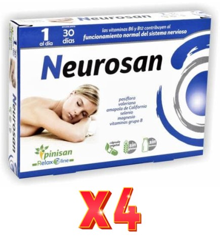 Pack de 4 unidades Neurosan Plus 30 Cápsulas Pinisan
