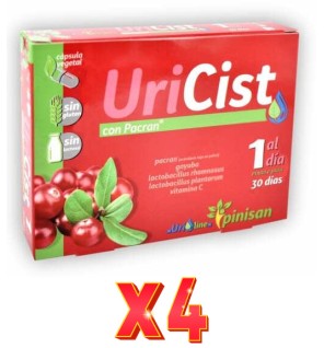 Pack de 4 unidades Uricist 30 Capsulas Pinisan