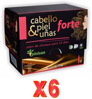 Pack de 6 unidades Cabello-Piel & Uñas Forte Beautyline 12 Viales Pinisan