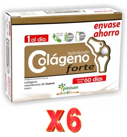 Pack de 6 unidades Colageno Hidrolizado Forte 60 Caps Pinisan