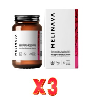 Pack de 3 unidades Ácido Alfa-Lipoico (Ala) Liposomal Cápsulas Melinava