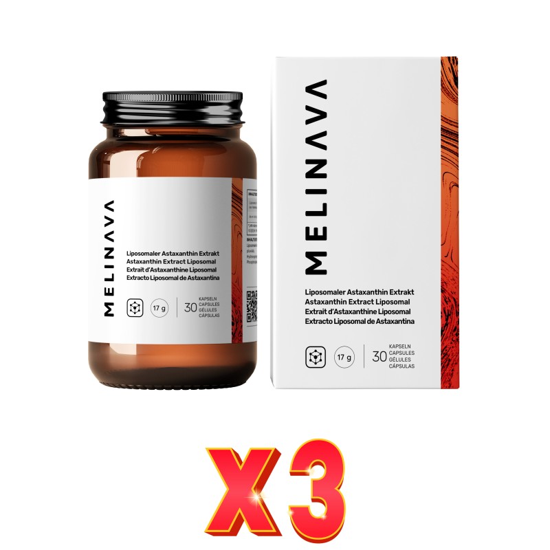 Pack de 3 unidades Astaxantina Liposomal Cápsulas Melinava