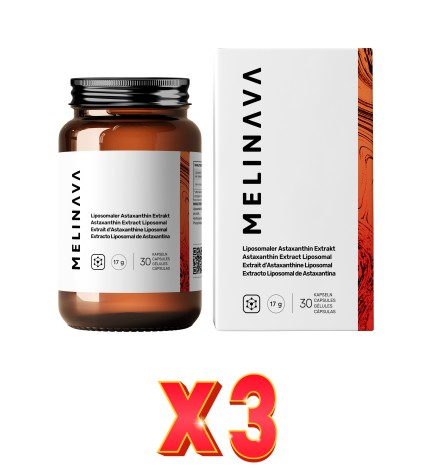 Pack de 3 unidades Astaxantina Liposomal Cápsulas Melinava
