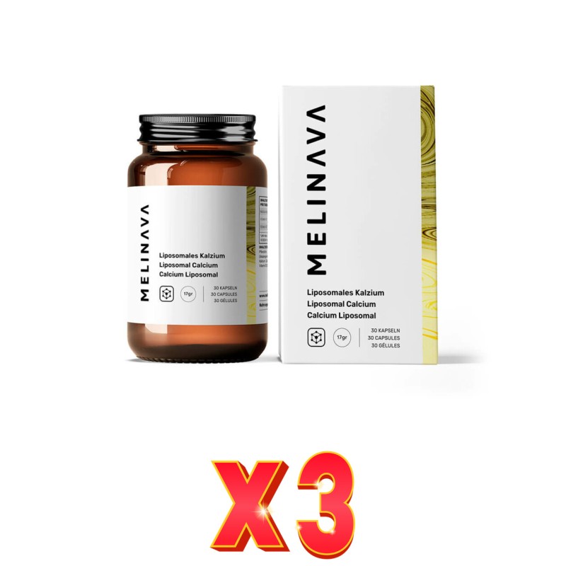 Pack de 3 unidades Calcio Liposomal Cápsulas Melinava