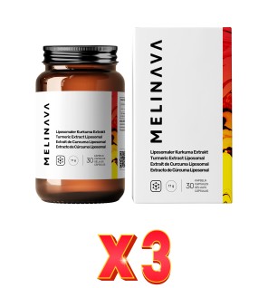 Pack de 3 unidades Cúrcuma Liposomal Cápsulas Melinava