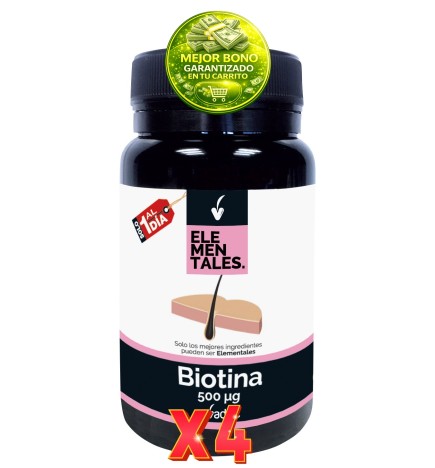 Pack de 4 unidades Biotina 500 Mcg 120 Comprimidos. Novadiet