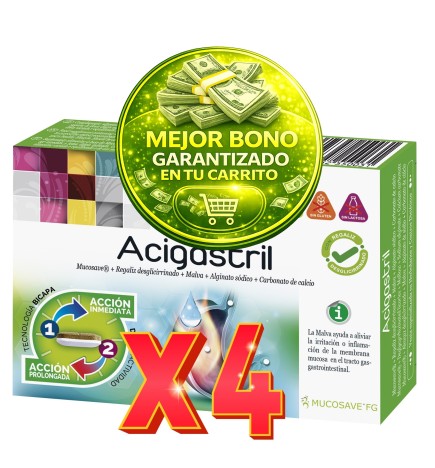 Pack de 4 unidades Acigastril 30 Comprimidos. Novadiet