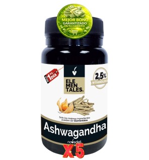Pack de 5 unidades Ashwagandha 30 Cápsulas Vegetales. Novadiet