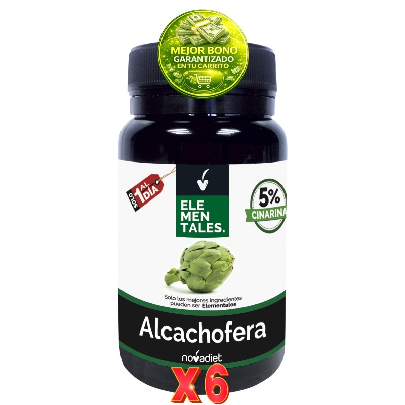 Pack de 6 unidades Alcachofera 30 Cápsulas Vegetales. Novadiet Pack de 6 unidades Alcachofera 30 Cápsulas Vegetales. Novadiet
