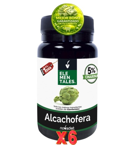 Pack de 6 unidades Alcachofera 30 Cápsulas Vegetales. Novadiet