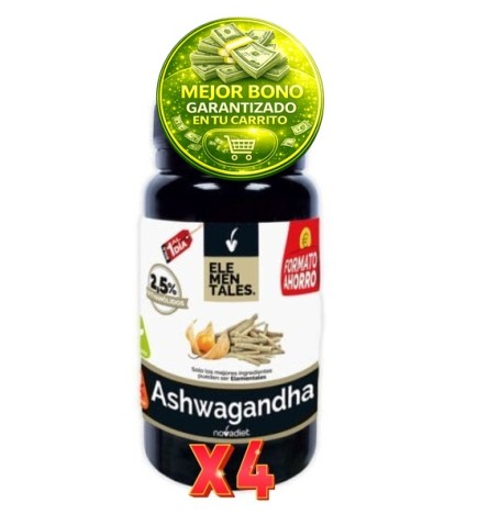 Pack de 4 unidades Ashwagandha 60 Capsulas 60 Cápsulas Vegetales. Novadiet