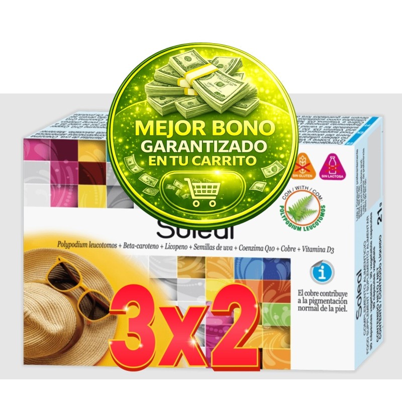 Pack de 3x2 unidades Soleal 30 Cápsulas Vegetales. Novadiet