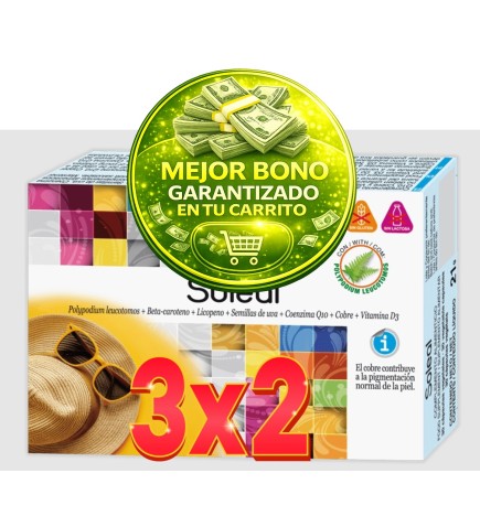 Pack de 3x2 unidades Soleal 30 Cápsulas Vegetales. Novadiet
