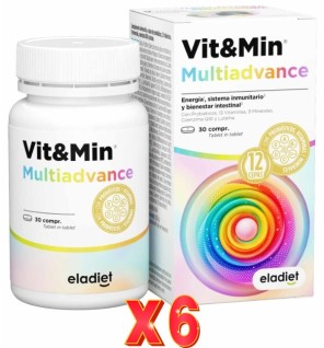 Pack de 6 unidades Vit&Min Multiadvance 30 Comprimidos de Eladiet