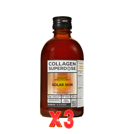 Pack de 3 unidades Collagen Superdose Solar Skin 75 Gramos Gold Collagen
