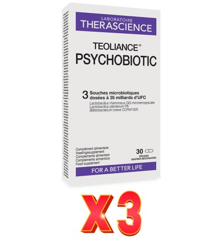 Pack de 3 unidades Psychobiotic 30 Cápsulas Therascience