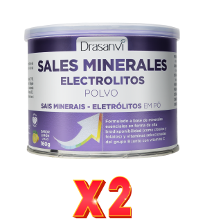 Pack de 2 unidades Sales Minerales - Electrolitos Puros Limon 160G  Drasanvi