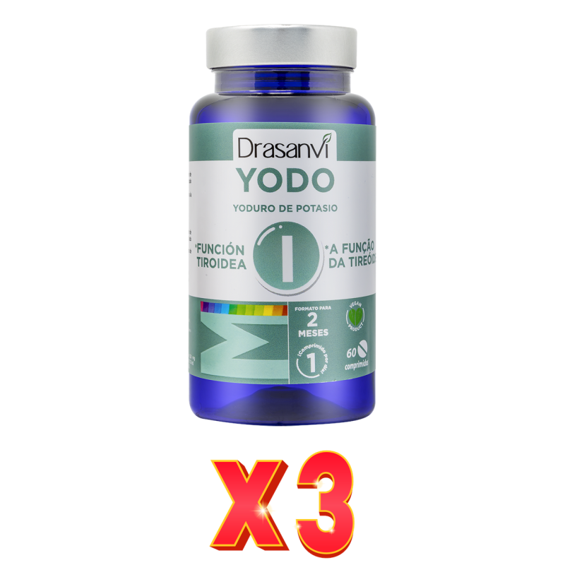 Pack de 3 unidades Mineral Yodo 60 Comprimidos  Drasanvi