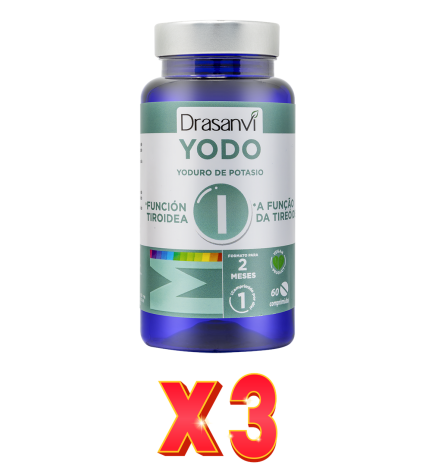 Pack de 3 unidades Mineral Yodo 60 Comprimidos  Drasanvi