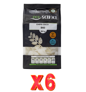 Pack de 6 unidades Chips Coco Bio 150G Ecosana Drasanvi