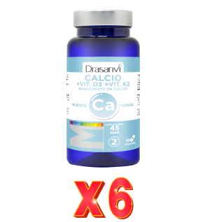 Pack de 6 unidades Mineral Calcio Vitamina D3+K2 90 Comprimidos  Drasanvi