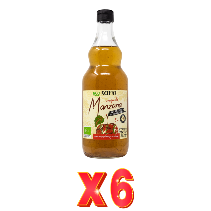 Pack de 6 unidades Vinagre Manzana Sin Filtrar Bio 75Cl Ecosana Drasanvi