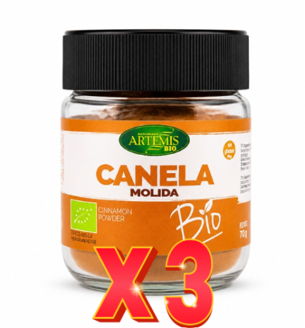 Pack de 3 unidades Artemis Tarro Canela Ceylán Molida 70 G Artemis