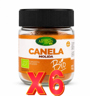 Pack de 6 unidades Artemis Tarro Canela Ceylán Molida 70 G Artemis