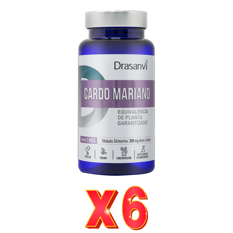 Pack de 6 unidades Cardo Mariano 30 Capsulas Nutrabasicos Drasanvi Pack de 6 unidades Cardo Mariano 30 Capsulas Nutrabasicos Drasanvi