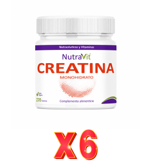 Pack de 6 unidades Creatina Monohidrato 270 G Nutravit
